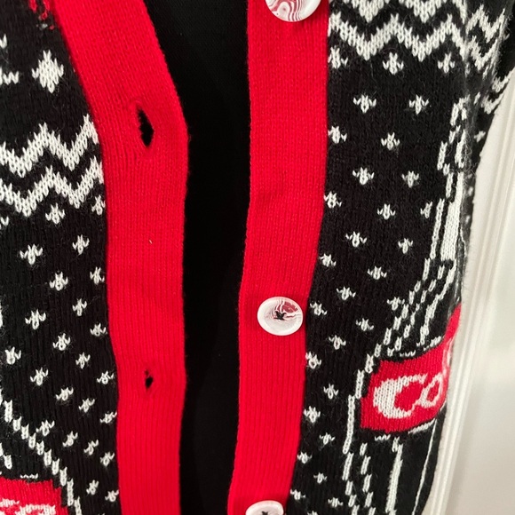 Coca Cola Ugly Christmas Sweater Coke Bottle Polar Bear Real Thing Size Small/ M - Picture 4 of 7